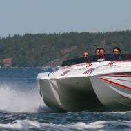 Powered by GM-MarineDiesel 'HUMMER series'. Sweden.